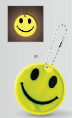 Porte-clés réfléchissant sourire plastique 01167