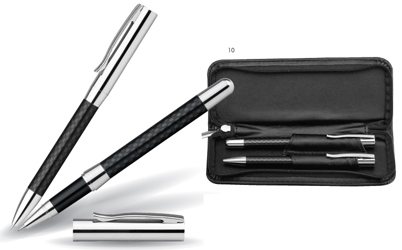 Set de stylo à bille métallique et stylo roller dans étui avec tirette FREMIS 12516