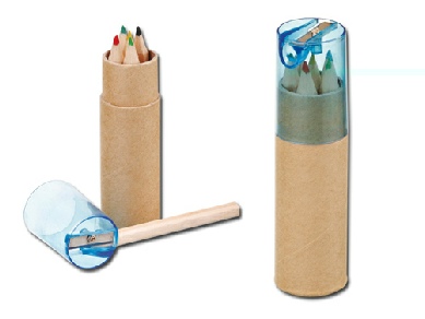Six petits crayons de couleur pré-taillés en bois DEGAS 11239